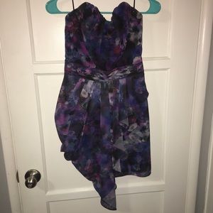 Guess floral strapless dress NWT